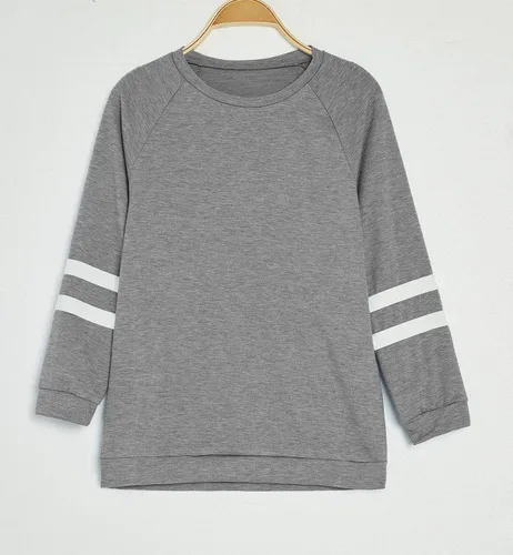 Miniatura 3 de Apbondy Camisetas casuales de manga larga con cuello redondo y rayas sueltas para niñas