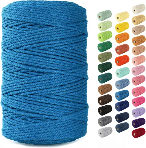 Miniatura 96 de Nook Theory - Cuerda de macramé de 3 mm, 220 yardas de cuerda de algodón, hilo de 4 mm y 5 mm, cuerda para manualidades, perfecta para colgantes