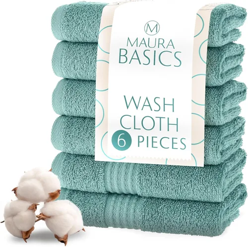 Miniatura 62 de MAURA Basics - Toallas de baño de 100 % algodón turco con bucles de gancho. Juego de toallas de felpa absorbentes de lujo extra grandes para baño