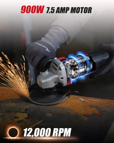 Miniatura 2 de AVID POWER Amoladora angular, herramientas eléctricas de molienda y corte de 7.5 amperios de 4-1/2 pulgadas con ruedas de molienda y corte, disco