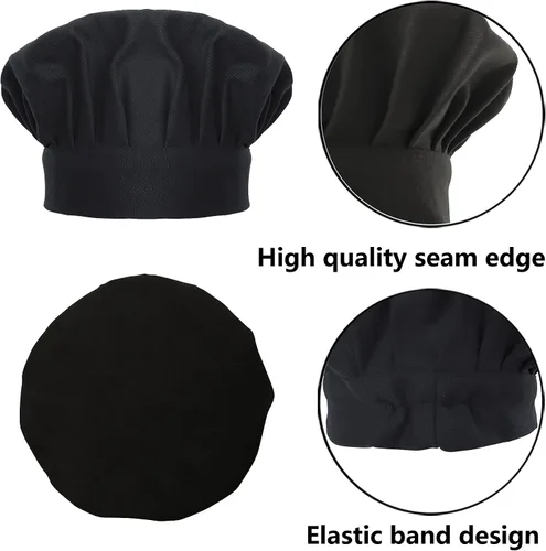 Miniatura 5 de TopTie Juego de delantal ajustable de lona de algodón y sombrero de chef para hombres y mujeres