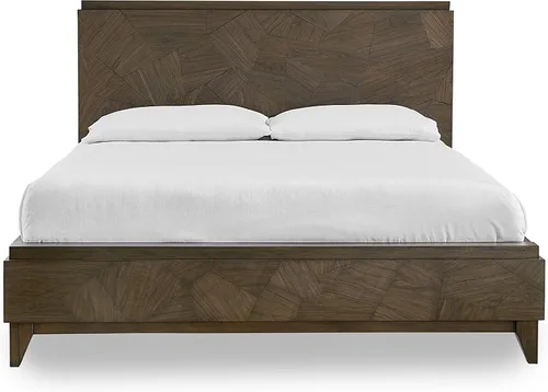 Miniatura 4 de Modus Furniture Cama con paneles de madera maciza, Queen, Broderick - Marrón avena silvestre