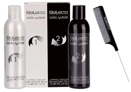 Salerm Cosmetics Color Reverse, Removedor de Color de Cabello (con Peine de Cola de Rata de Acero Sleekshop Stinaface) Removedor de Tinte de Color