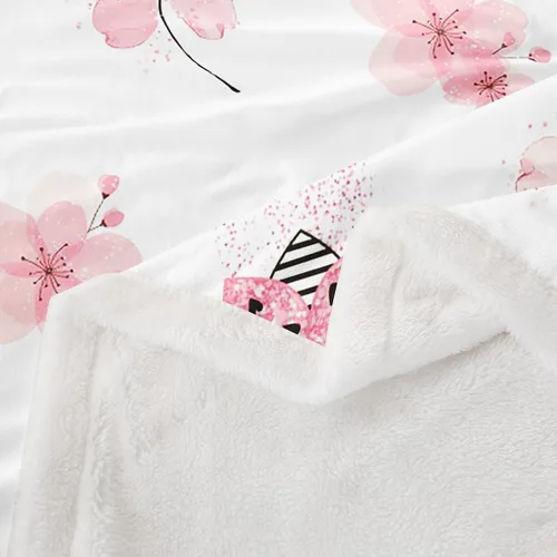Miniatura 4 de Manta de forro polar con diseño de mariquita, diseño de mariquita, color rosa degradado con purpurina, para sofá o cama, manta Kawaii de dibujos