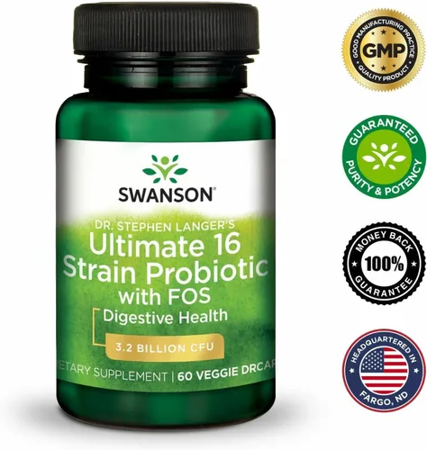 Miniatura 7 de Swanson Dr. Stephen Langer's Probiótico de 16 cepas con FOS prebiótico para adultos conscientes de la salud intestinal con 3.2 mil millones de UFC