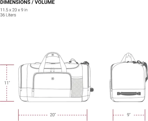 Miniatura 6 de SWISSGEAR APEX - Bolsa de viaje para hombre y mujer, color negro