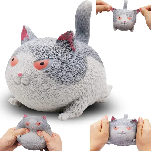 Miniatura 8 de Juguetes sensoriales antiestrés con forma de gato para niños, adultos, adolescentes, niños, alivio de descompresión y alivio de la ansiedad (negro)