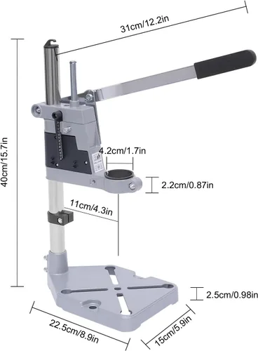 Miniatura 6 de Adaptador de prensa de taladro para taladro manual, mesa de prensa de taladro de piso, guía de taladro portátil, soporte de taladro de aleación