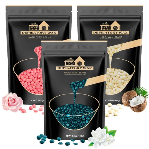 Perlas de cera Lifestance para depilación bikini brasileño - 300 g de cera dura para depilación en cara, cuerpo, piernas - Perlas de cera para