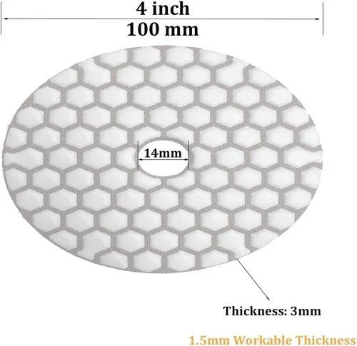 Miniatura 2 de 10 almohadillas de pulido de diamante seco de grano de 4 pulgadas 50 para pulido en seco, azulejos de porcelana, granito y piedra de mármol