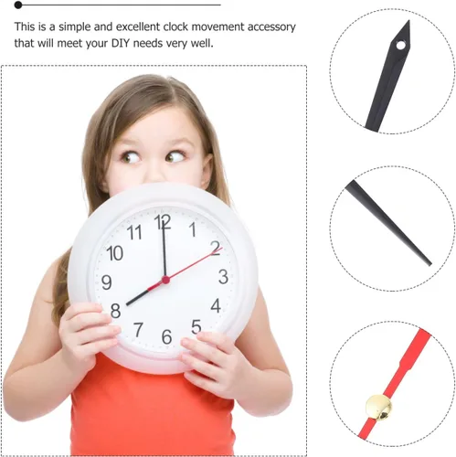 Miniatura 3 de Hemobllo Juego de 10 pares de piezas de reloj de pared de precisión para bricolaje, relojes de cuarzo sin marco, accesorios duraderos