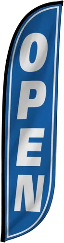 Miniatura 13 de LookOurWay Bandera de plumas – 12 pies de alto cartel publicitario solo bandera swooper, sin postes – banderas de gran apertura – rojo Abierto