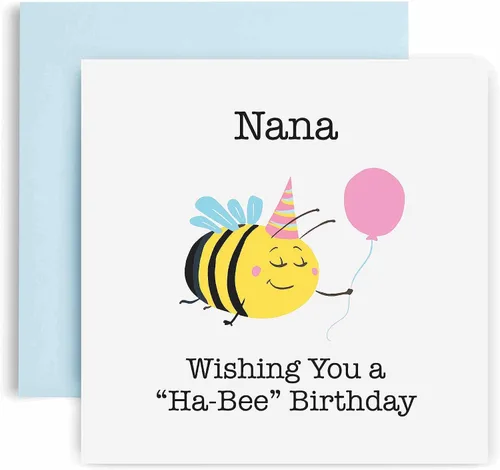 Miniatura 2 de Huxters Tarjetas de cumpleaños para mujer – Tarjeta de cumpleaños para abuela Ha Bee para cumpleaños, día de la madre, tarjeta de cumpleaños