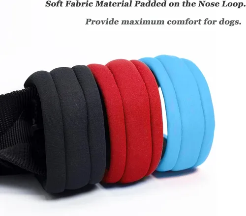 Miniatura 2 de Genlte - Collar de cabeza de perro con tela suave, arnés para la cabeza para que el perro deje de tirar con lazo ajustable (S, azul lago)