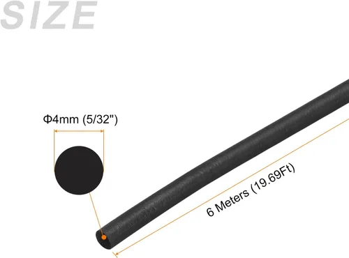 Miniatura 2 de METALLIXITY Tira de sellado de goma de espuma (0.157 in de diámetro x 19.7 ft de largo), 1 unidad, tira redonda de goma EPDM para reparación