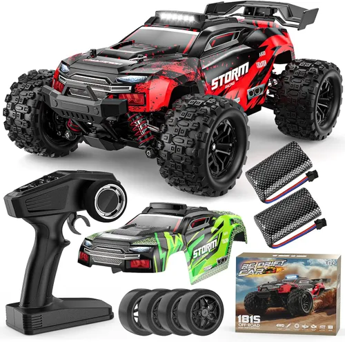 1:18 Coches RC, Automóvil de control remoto de 2.4GHz 4WD de alta velocidad 40 KM/H con rueda de derrape, camión monstruo todo terreno todo camino