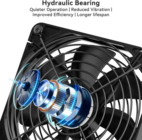 Miniatura 5 de ELUTENG Ventilador de 4.724 in con 3 velocidades 5 V USB alimentado por USB 1500PRM Gaming PC Refrigeración portátil adecuado para tableta, receptor