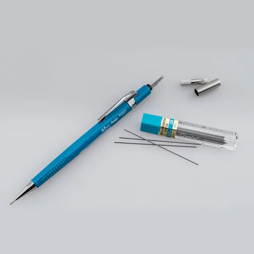 Miniatura 6 de Pentel Sharp - Portaminas, mina de 0.7 mm, cuerpo azul - Caja de 12 (P207C)
