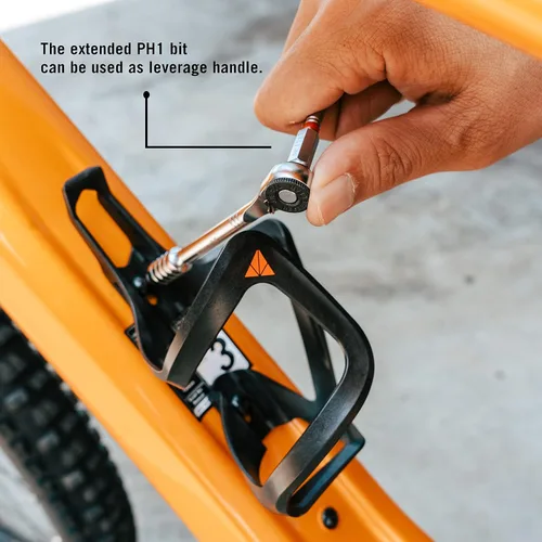 Miniatura 6 de Granite Stash RT - Multiherramienta para bicicleta de trinquete con 9 puntas almacenadas en el interior de la horquilla cónica, soporte de Naranja