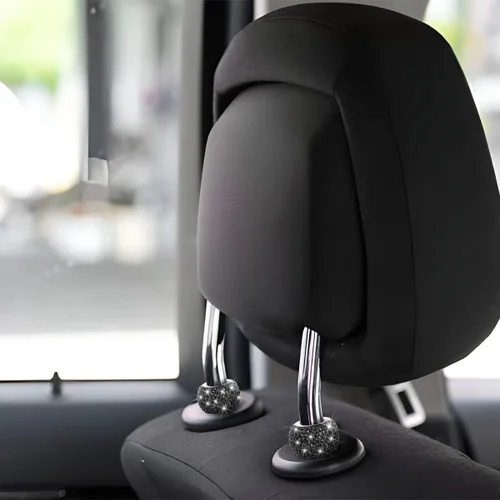 Miniatura 6 de Osilly Collares Brillantes para Reposacabezas de Automóvil, 4 Piezas de Collares con Anillos Decorativos para Reposacabezas de Automóvil, Accesorios