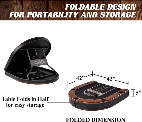 Miniatura 6 de Barrington Poker - Mesas de Póquer Plegables de Múltiples Estilos y Tableros de Mesa de Póquer/Colección de Mesa de Comedor, Mesas con Rieles