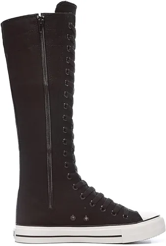 Miniatura 5 de Zapatillas altas de lona con cordones hasta la rodilla para mujer