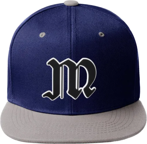 Miniatura 674 de Daxton Gorra clásica con visera de billete plano con letras del alfabeto inglés antiguo de la A a la Z