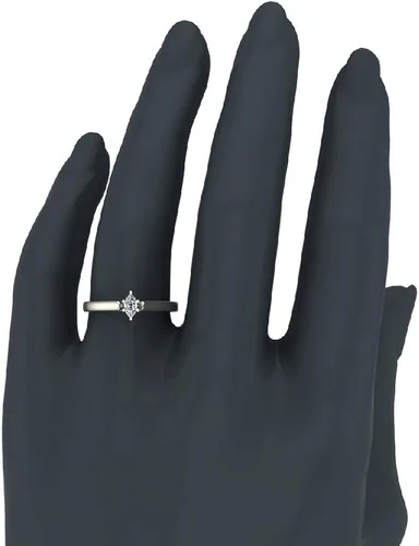 Miniatura 2 de Anillo de compromiso de diamante de corte marquesa para mujer, oro de 14 quilates de 38 quilates, engaste solitario de 6 puntas (G,VS2)