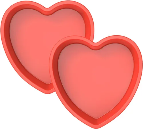 Miniatura 6 de Moldes de silicona en forma de corazón – Sartenes grandes antiadherentes de 11 pulgadas para pasteles y brownies