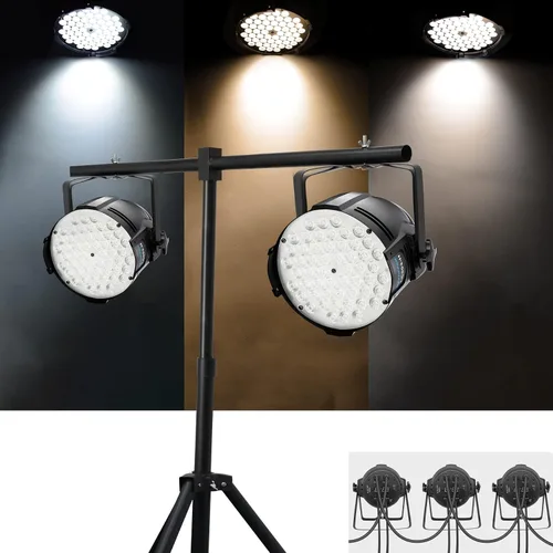 Miniatura 4 de BETOPPER Luces estroboscópicas de lavado de DJ para fiestas, 54 LED, súper brillante, DMX512, blanco/blanquecino, 5000 lúmenes, iluminación par