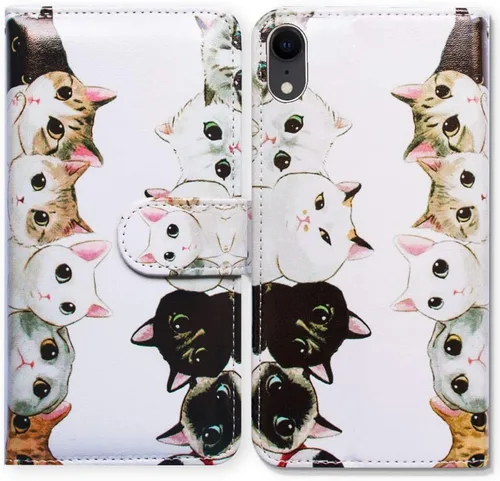 Miniatura 23 de Bcov Funda para iPhone XR, funda de piel con tapa y función atril para iPhone XR
