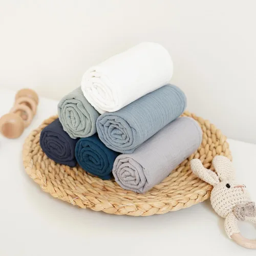 Miniatura 4 de Konssy - Juego de paños de muselina para eructos de bebé, unisex - 6 unidades grandes, 100 % algodón, ropa para eructos para recién nacidos, bebés