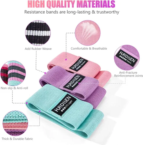 Miniatura 4 de Bandas de resistencia para entrenamiento, bandas de entrenamiento de ejercicio para mujeres y hombres, bandas elásticas de 3 niveles para ejercicio