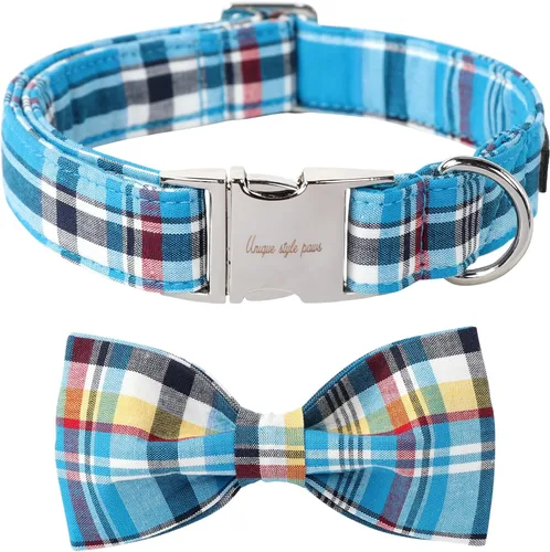 Miniatura 15 de Unique style paws Collar de perro para el día de San Valentín con pajarita, collar de cachorro de corazón negro y rojo, el mejor regalo