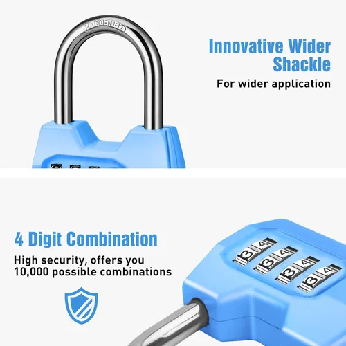 Miniatura 3 de 1 Paquete disecu Candado de Combinación de 4 Dígitos, Impermeable para Exteriores, para Casillero de Gimnasio Escolar, Cerca, Portón, Cobertizo