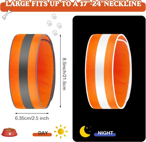 Miniatura 3 de Paterr 2 collares reflectantes para perro, ajustables de alta visibilidad, con cierre de liberación rápida, cómodos accesorios para pasear perros