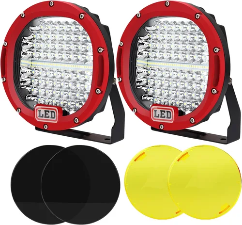 Miniatura 11 de Barra de luz LED redonda Safego de 7 pulgadas, redonda, color rojo, 2 unidades, 300 W, 30000 Lm, impermeable, haz puntual LED, luz de trabajo, luces