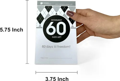 Miniatura 4 de Calendario de cuenta regresiva de jubilación, 5.75 x 3.75 pulgadas, calendario de escritorio de cuenta regresiva en blanco y negro
