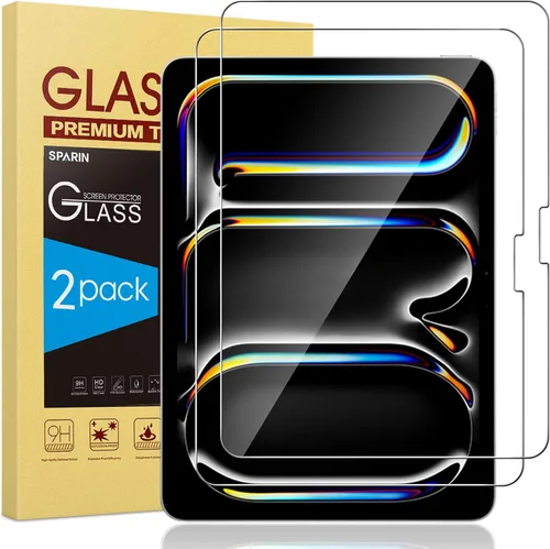 Miniatura 10 de SPARIN - Paquete de 2 protectores de pantalla para iPad Air de 11 pulgadas M3 2025 y M2 2024 (iPad Air 7ª/6ª generación), vidrio templado