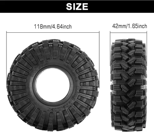 Miniatura 5 de INJORA King Trekker 1.9" S5 Neumáticos Todo Terreno para 1/10 RC Crawler Mejora (118 * 42mm)