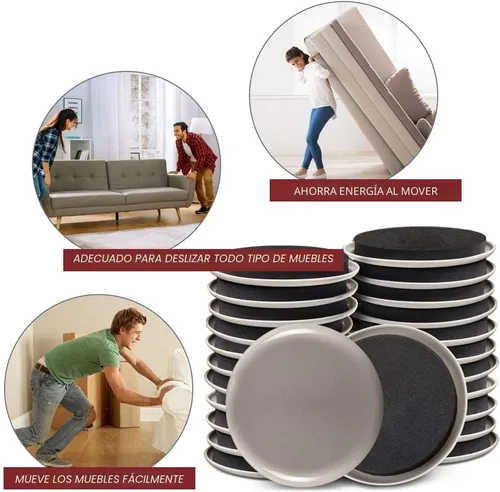 Miniatura 5 de Yelanon Deslizadores de muebles para alfombra, 20 almohadillas móviles resistentes de 3 1/2 pulgadas, deslizadores para muebles en alfombra
