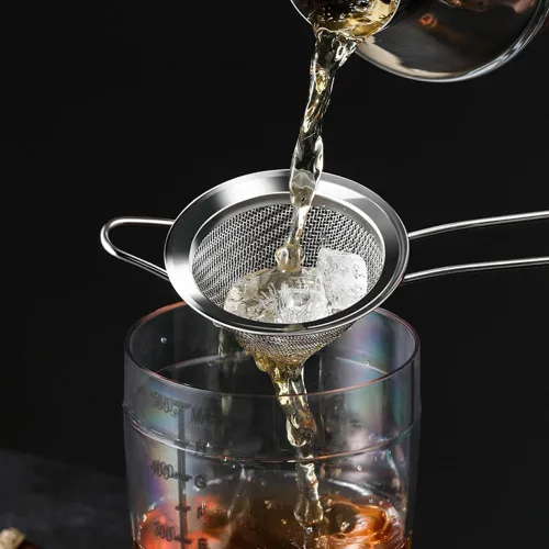 Miniatura 3 de Juego de 2 coladores de cóctel de acero inoxidable con tamiz de malla fina, filtro inoxidable para bebidas, té, café y cocina