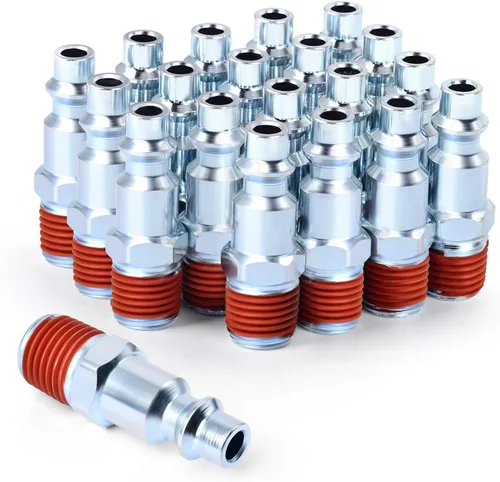 Miniatura 13 de GASHER 5 piezas de ajuste de herramienta de aire industrial de acero inoxidable 304 NPT hembra de 1/4 pulgada, tapones neumáticos de alto flujo