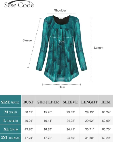 Miniatura 6 de SeSe Code Blusas de malla de manga 34 enrollada para mujer, plisadas, elásticas, blusas fluidas