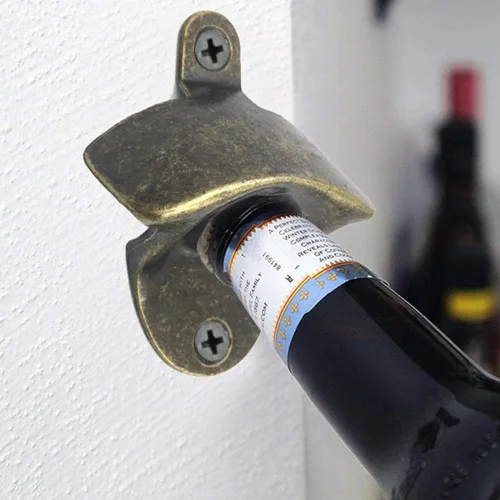 Miniatura 3 de Abrebotellas de montaje en pared, paquete de 2 abridores de botellas de cerveza estilo rústico vintage por Latomex