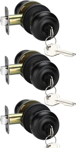 Miniatura 39 de Goldenwarm - Perillas interiores de puerta de bronce aceitado, perillas para puerta de dormitorio, pomo de puerta de bronce con privacidad, perilla