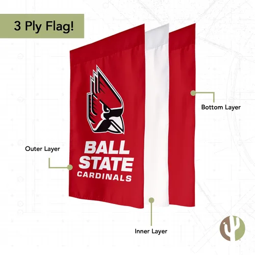 Miniatura 3 de Desert Cactus Bandera de jardín de la Universidad Estatal de Bola BSU Cardinals Ball U Banner 100% poliéster (diseño A)