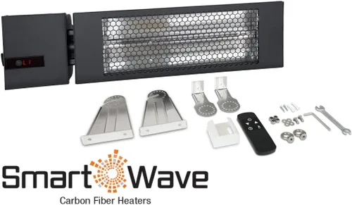 Miniatura 6 de KING RK2015-RMT-BLK Calentador radiante infrarrojo eléctrico para interiores y exteriores con control remoto, 24 pulgadas, 1500 W / 208 V