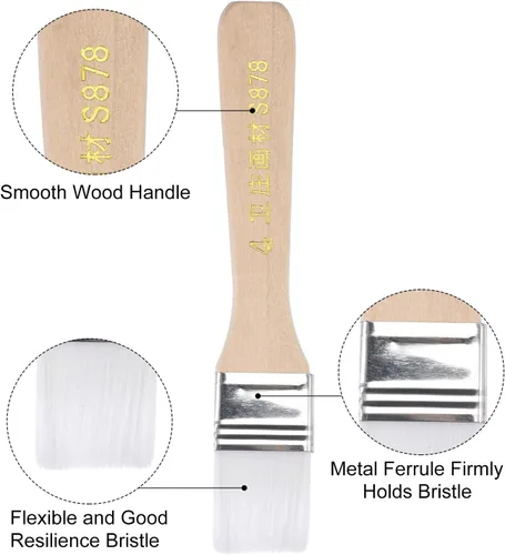 Miniatura 4 de uxcell 36 pinceles de pintura de 5.5 pulgadas de ancho con cerdas de nailon suave con mango de madera para pared, gabinetes, cercas blancas