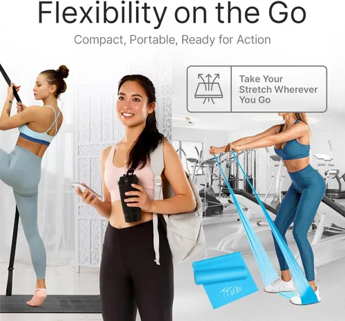 Miniatura 6 de TTolbi Door Leg Stretcher Strap with Sturdy Door Anchor & Resistance Band - Splits & Flexibility Trainer for Ballet, Dance, Gymnastics, Cheer, Pole